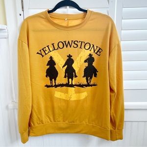 Yellowstone Dutton Ranch Yellow Crewneck Sweatshirt Size Small